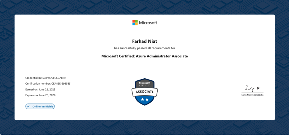 Microsoft 365 Certified: Azure Administrator Associate Microsoft 365 Certified: Azure Administrator Associate