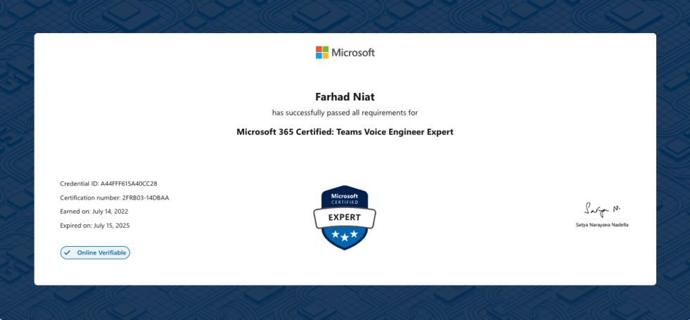Microsoft 365 Certified: Teams Voice Engineer Expert Microsoft 365 Certified: Teams Voice Engineer Expert